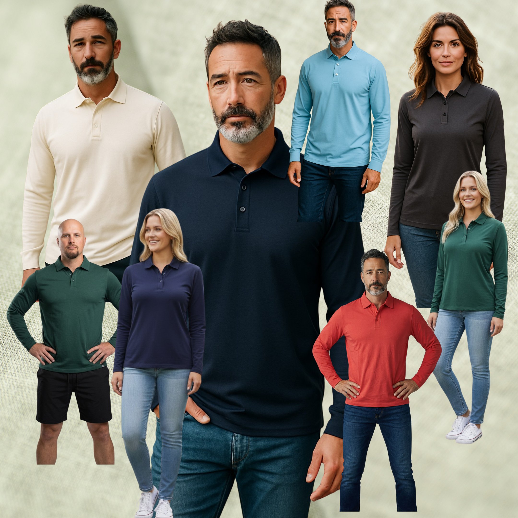 Merino Long Sleeve Polo Shirts