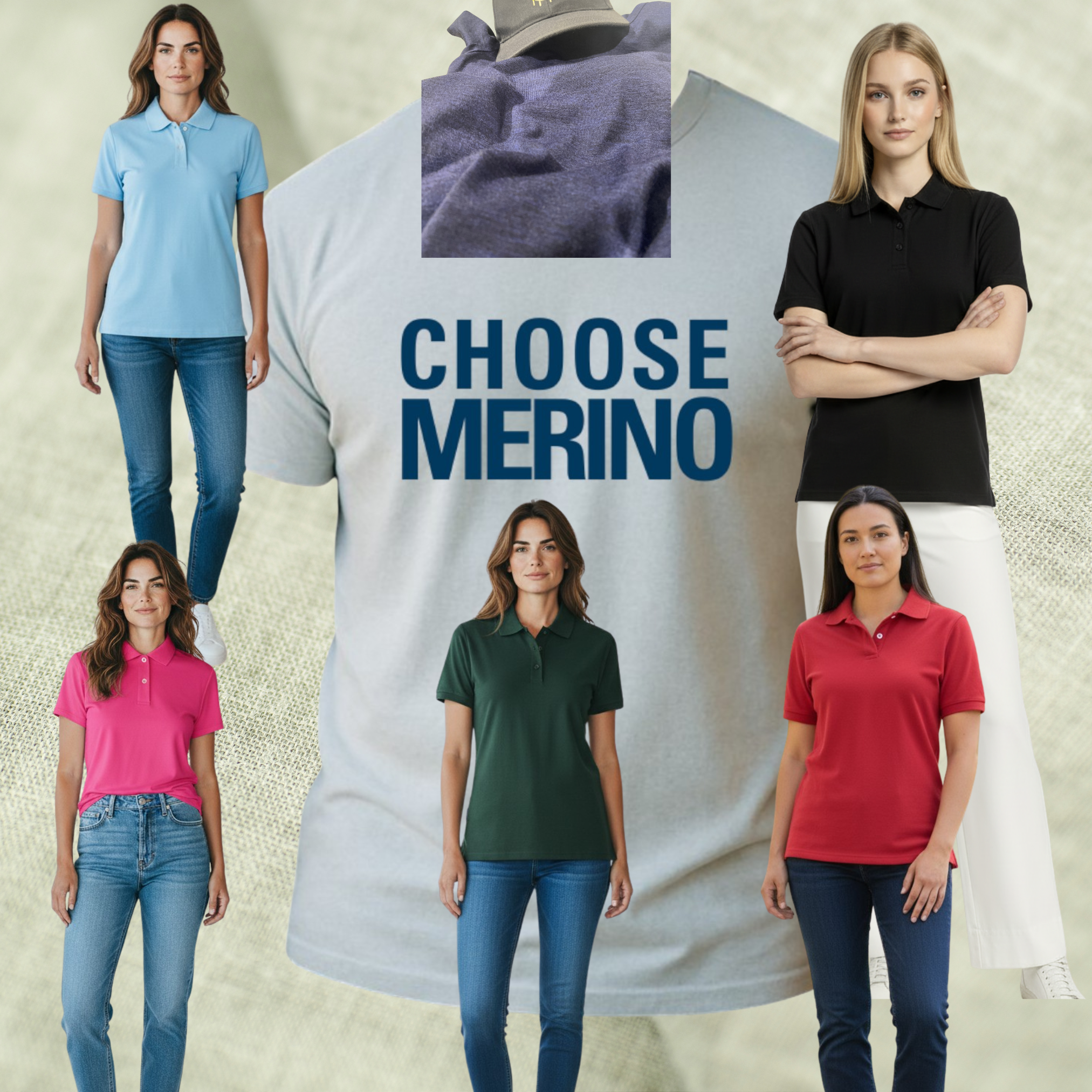 Women's merino wool polo shirts
