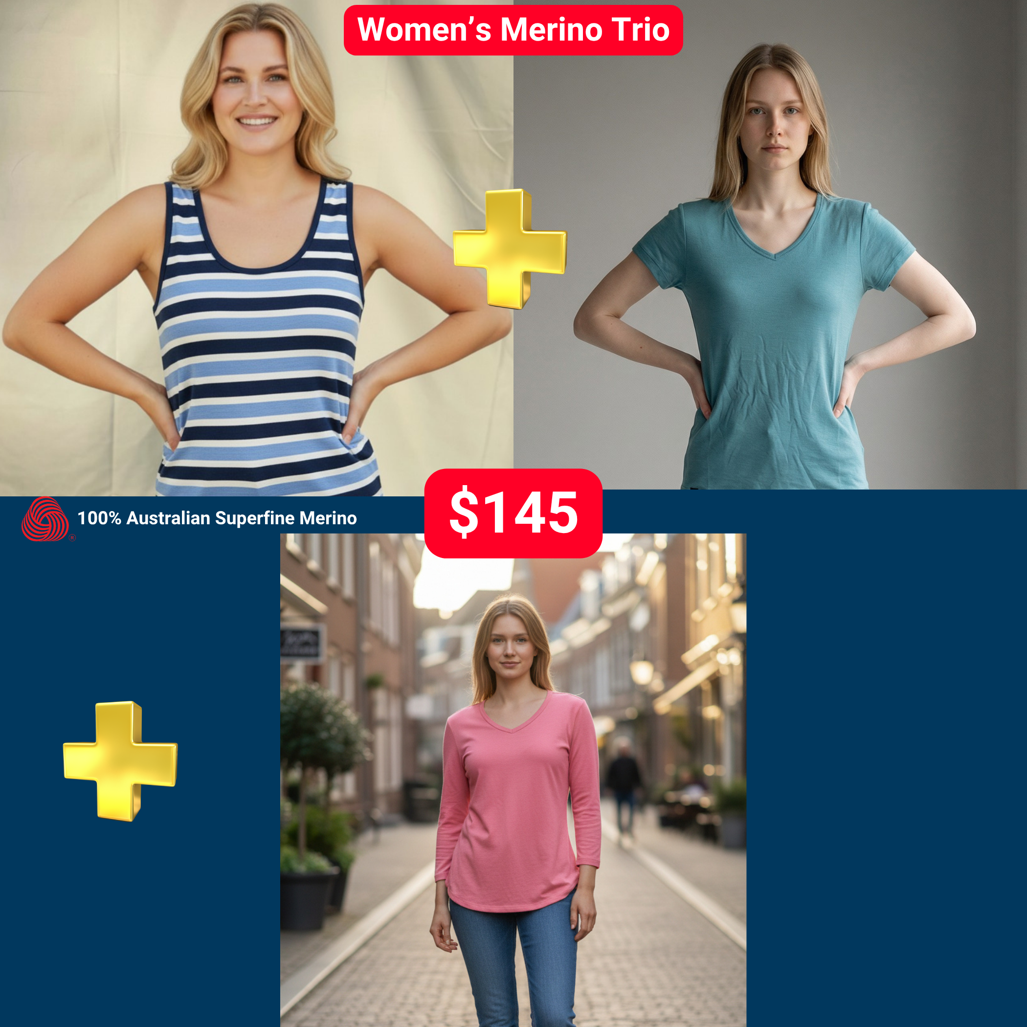 Women's merino wool apparel bundle