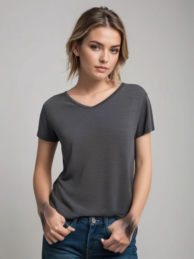 Limited Release - Lady's V Neck T-shirts - 100% Extra Superfine Wool