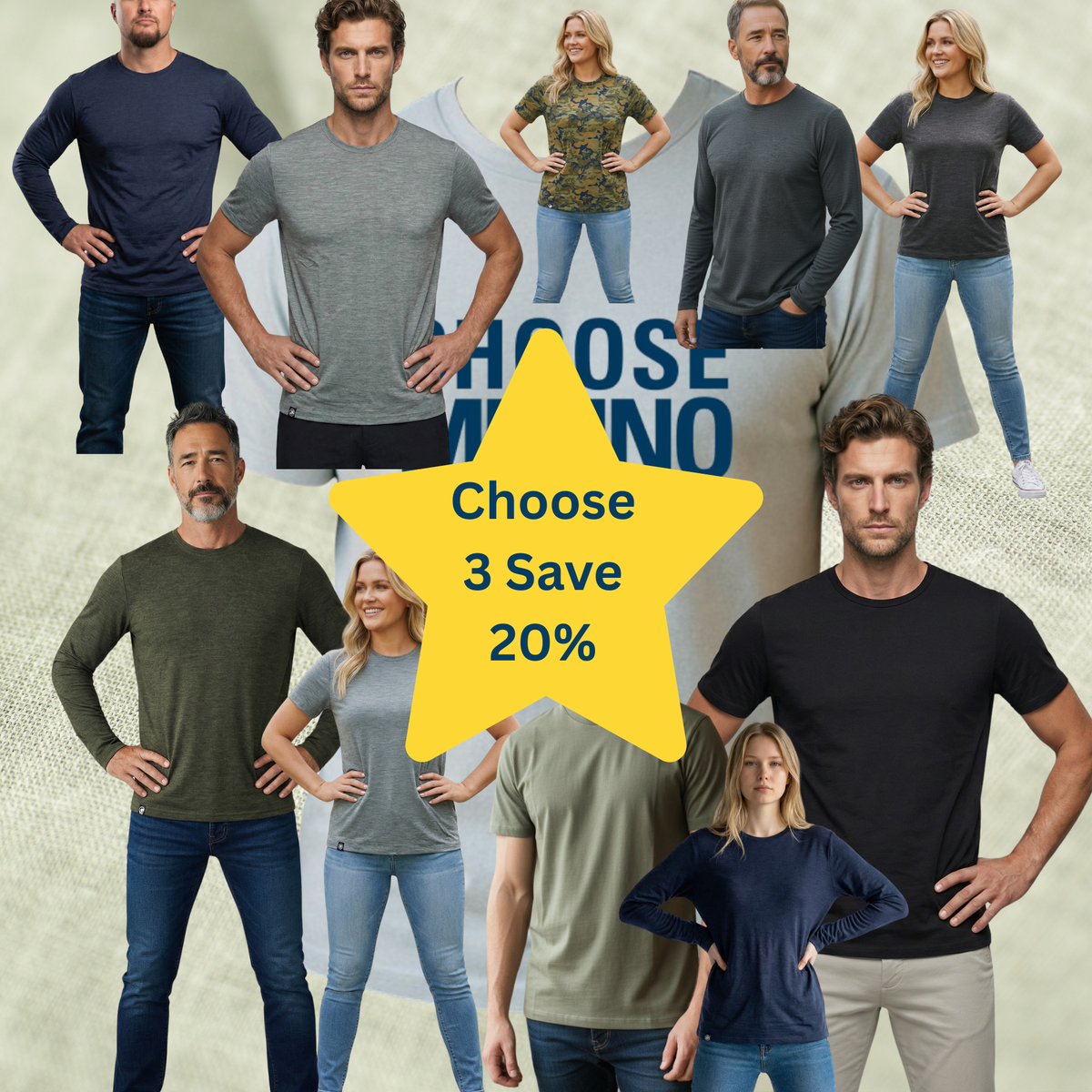 Crew Neck Trio - 100% Merino Tees