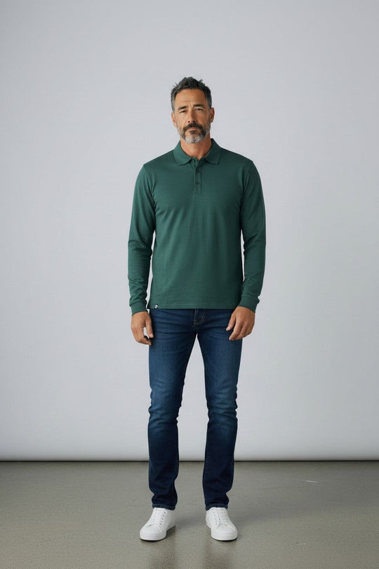 Unisex Long Sleeve Merino Polos - Australian Merino Enhanced Performance Edition