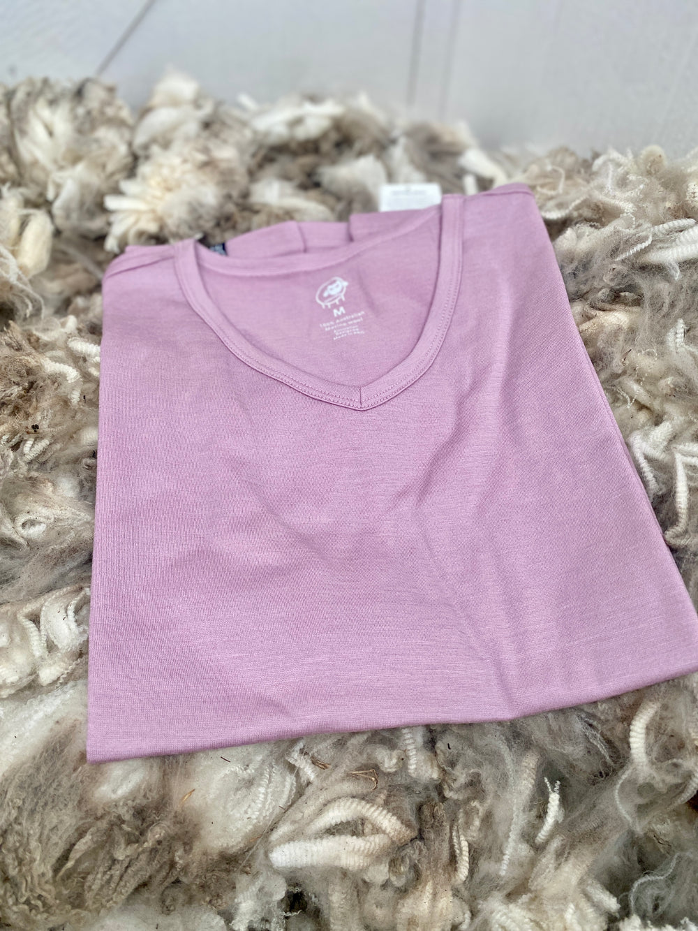 Pink V-neck T-shirt
