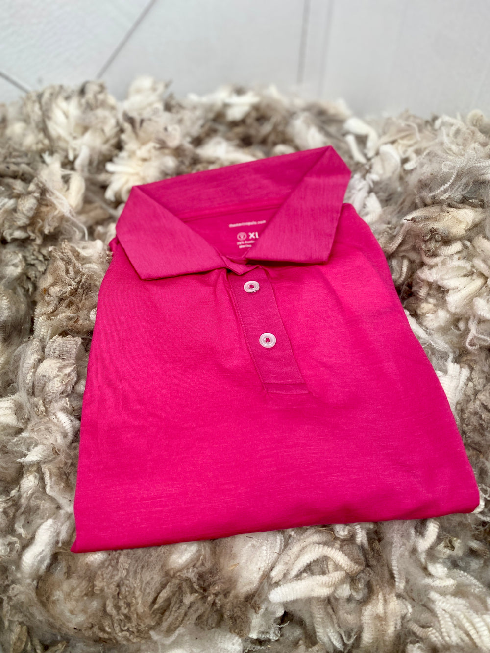 Pink Merino Polo Shirt