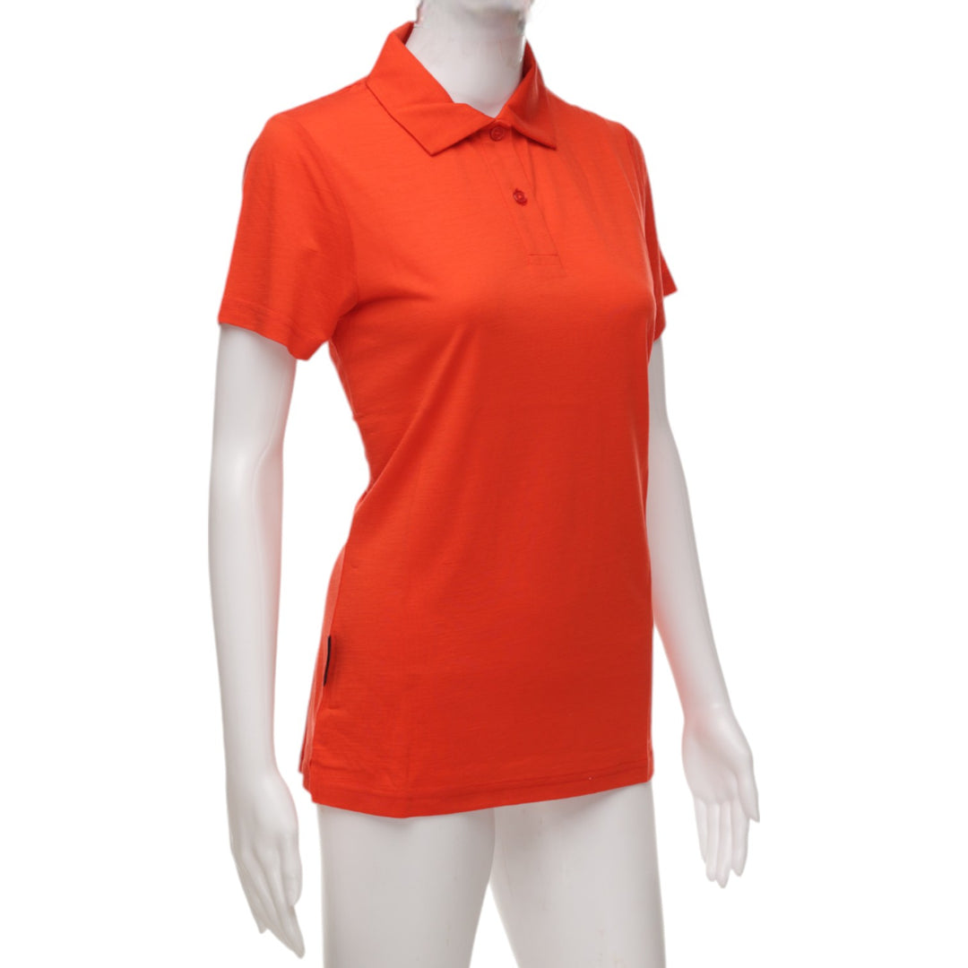 The Merino Polo - Women's Polo Shirt - Red Clay - Deep Orange