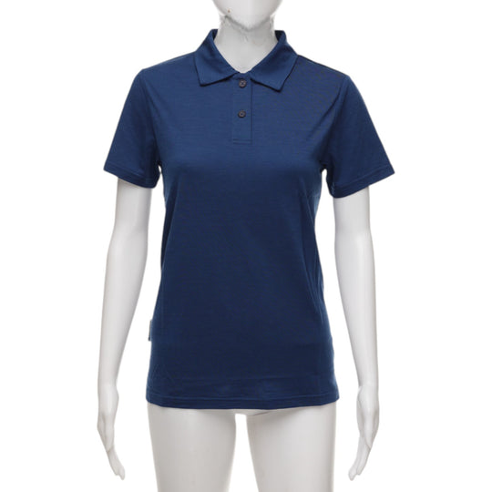 The Merino Polo - Women's Polo Shirt - Navy Peony Blue