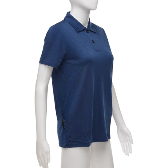 The Merino Polo - Women's Polo Shirt - Navy Peony Blue