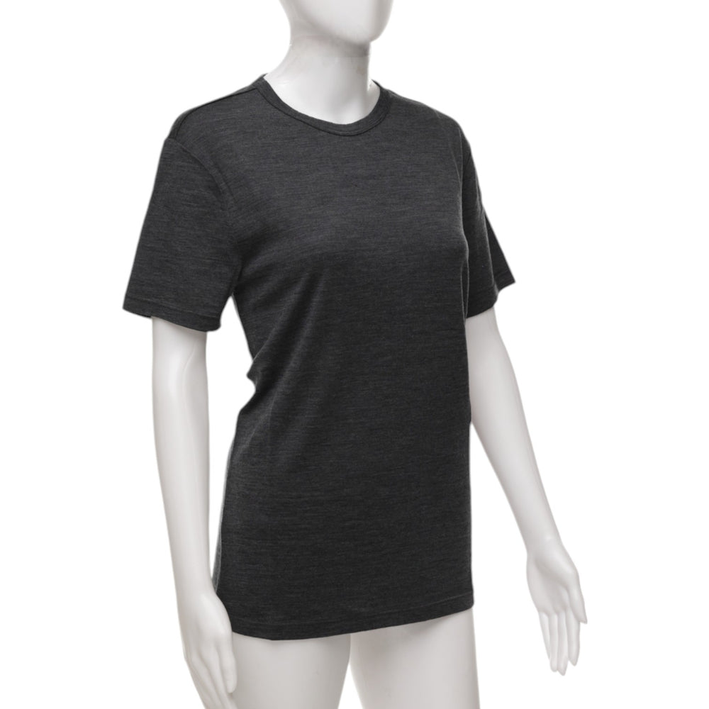 Merino Wool Crew Neck T-Shirt  - Dark Charcoal - Unisex