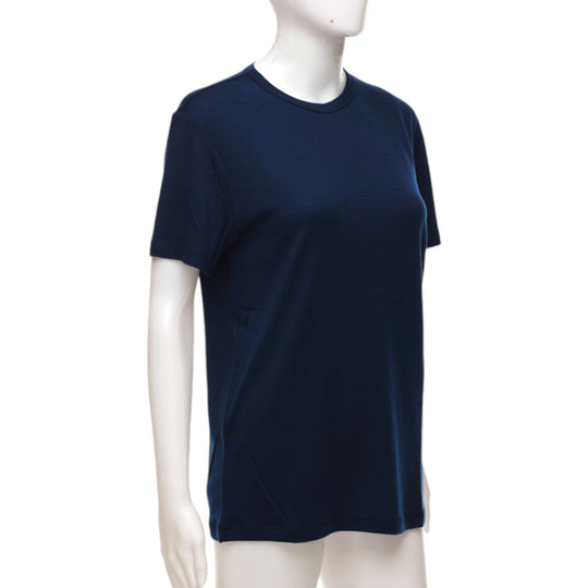 Merino Wool Crew Neck T-Shirt  - Navy - Unisex