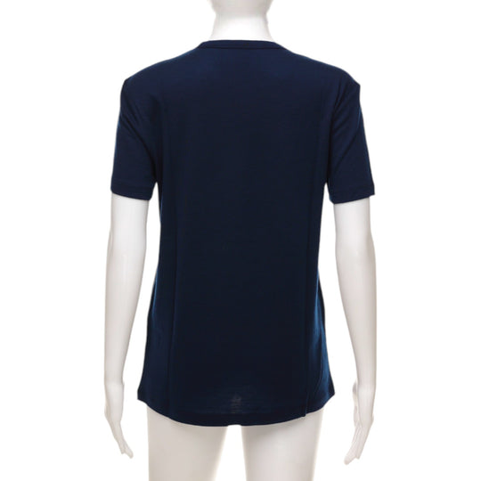 Merino Wool Crew Neck T-Shirt  - Navy - Unisex