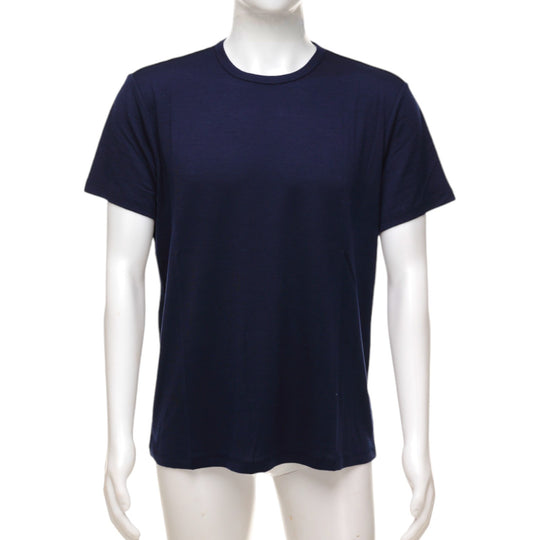 Merino Wool Crew Neck T-Shirt  - Navy - Unisex