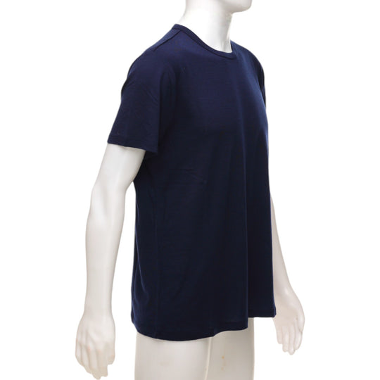 Merino Wool Crew Neck T-Shirt  - Navy - Unisex