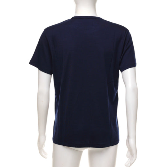 Merino Wool Crew Neck T-Shirt  - Navy - Unisex