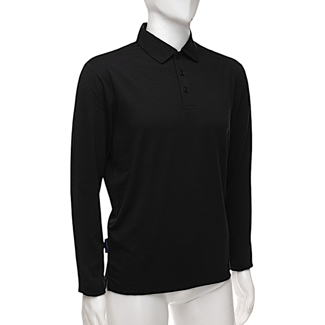 Long Sleeve Polo Shirt - Black - Unisex