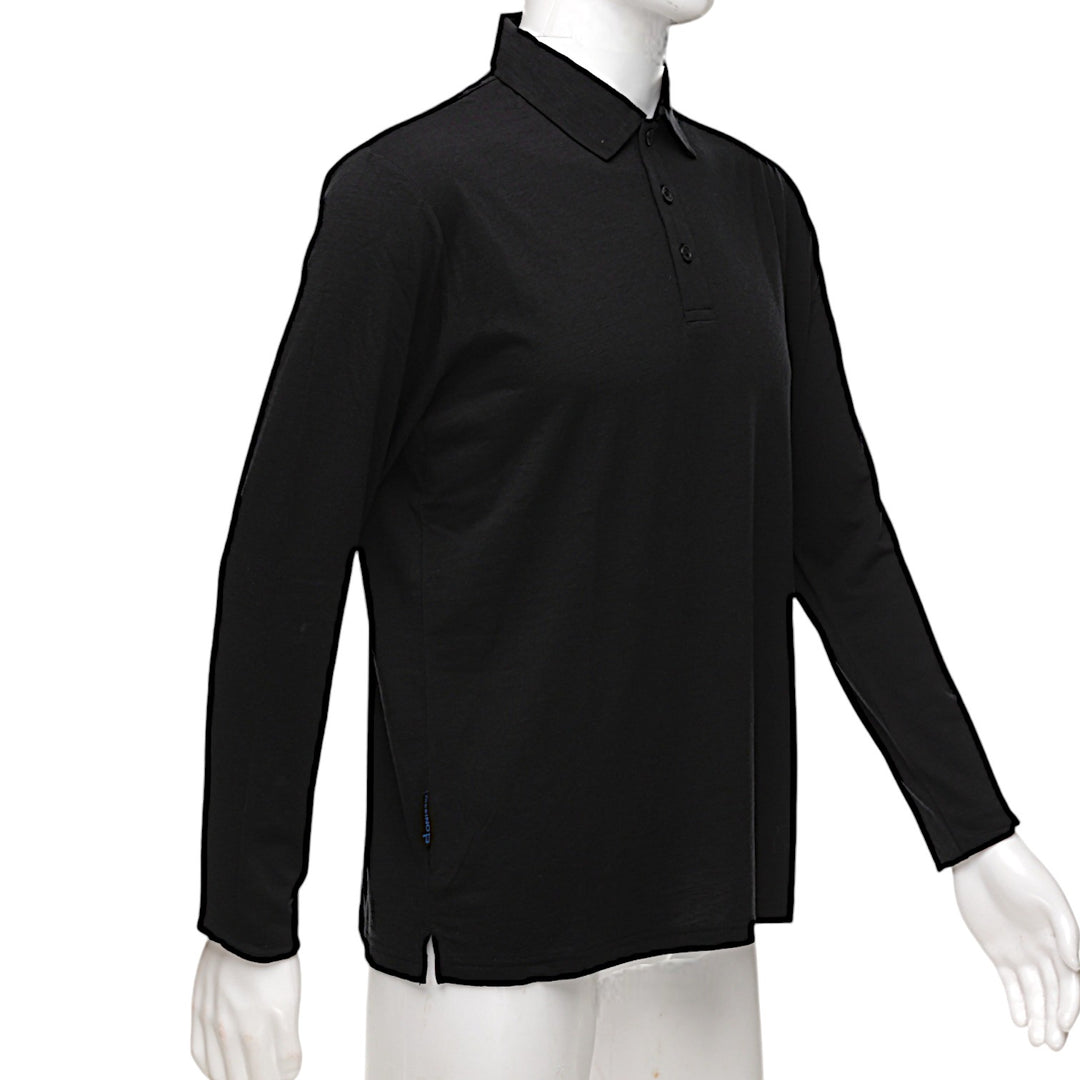 Long Sleeve Polo Shirt - Black - Unisex