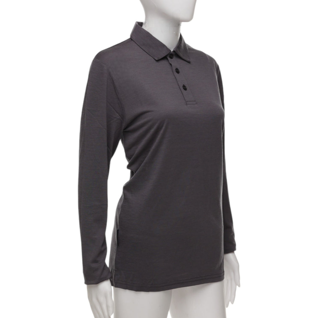 Long Sleeve Polo Shirt - Charcoal Grey - Unisex