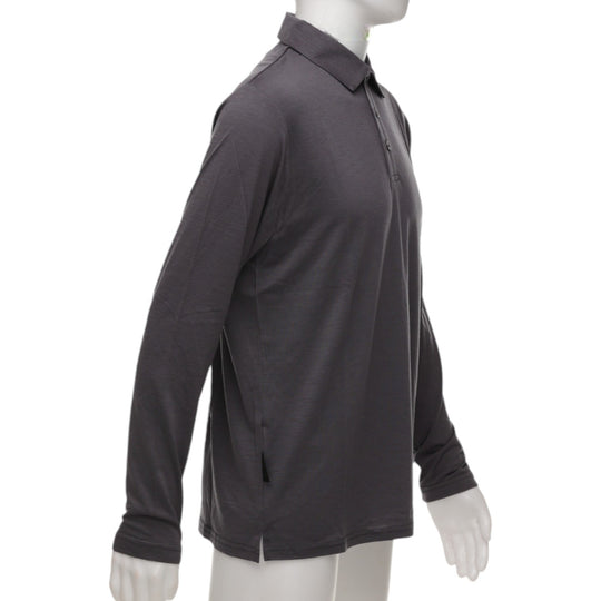 Long Sleeve Polo Shirt - Charcoal Grey - Unisex