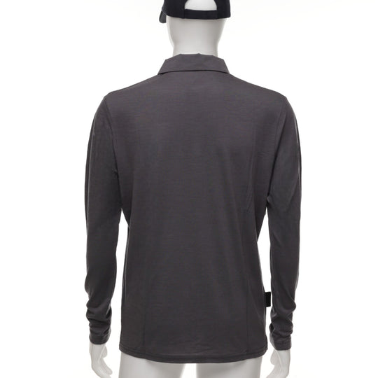 Long Sleeve Polo Shirt - Charcoal Grey - Unisex