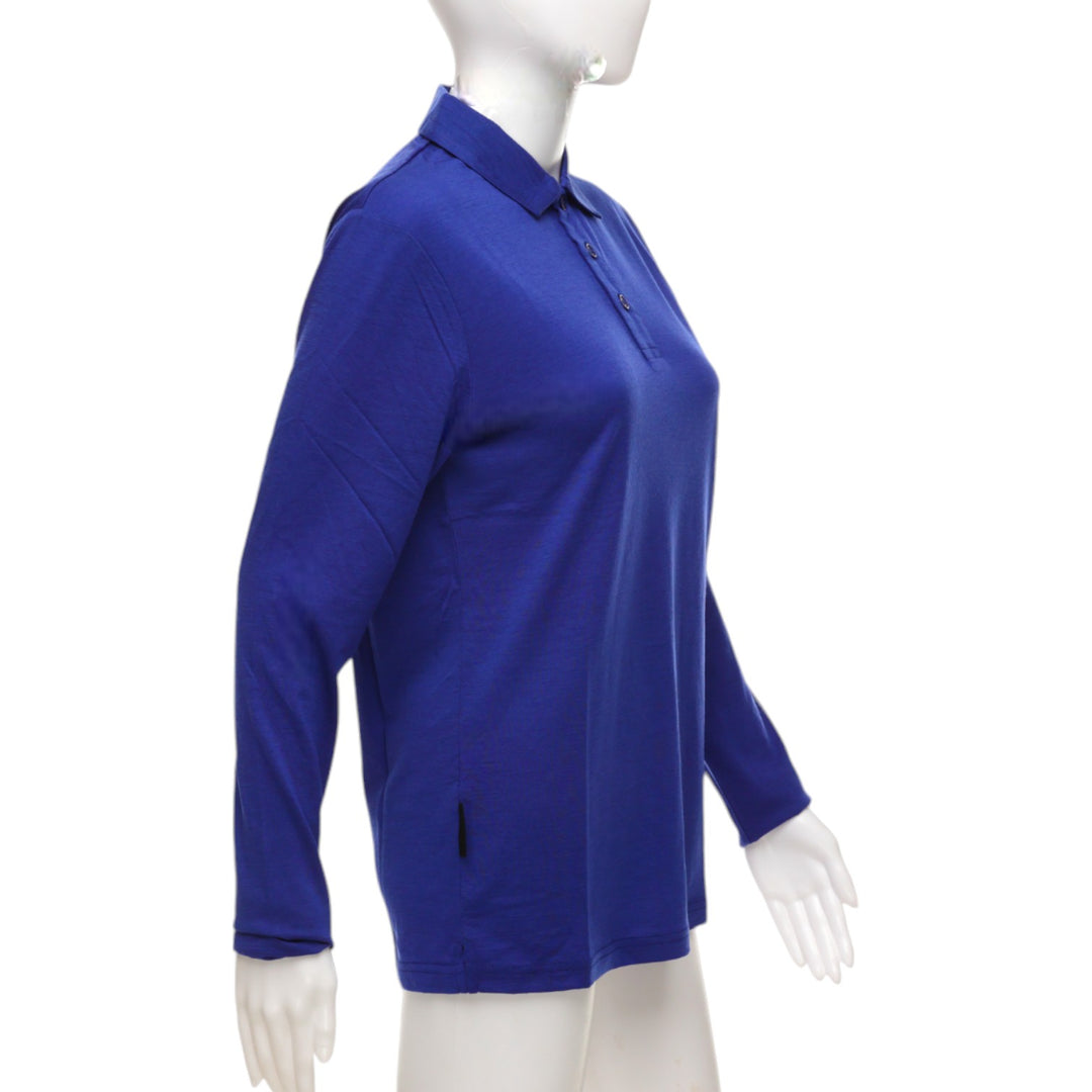 Long Sleeve Polo Shirt - Mazarine Blue - Unisex