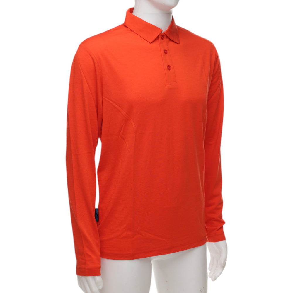 Long Sleeve Polo Shirt - Red Clay / Deep Orange - Unisex