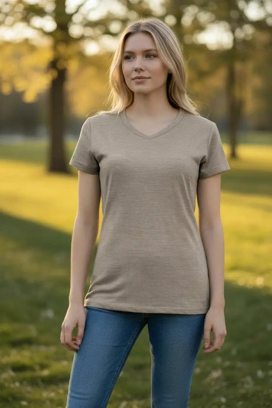 Brown merino wool t-shirt by @TheMerinoPolo