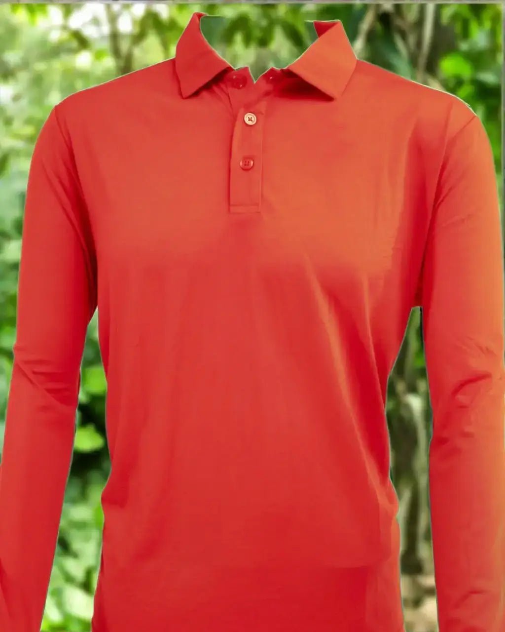 Long Sleeve Polo Shirt - Unisex - Australian Merino Wool - Red Clay - Karrak Red