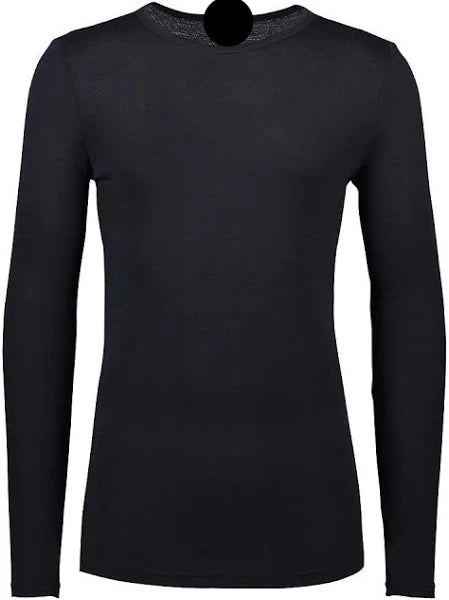 Merino Wool long Sleeve T-Shirt - Unisex - Black Melange