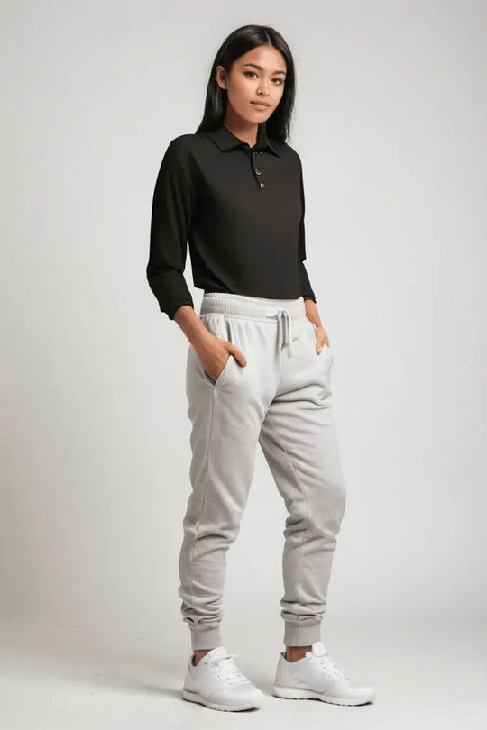 Long Sleeve Polo Shirt - Black - Unisex - The Merino Polo