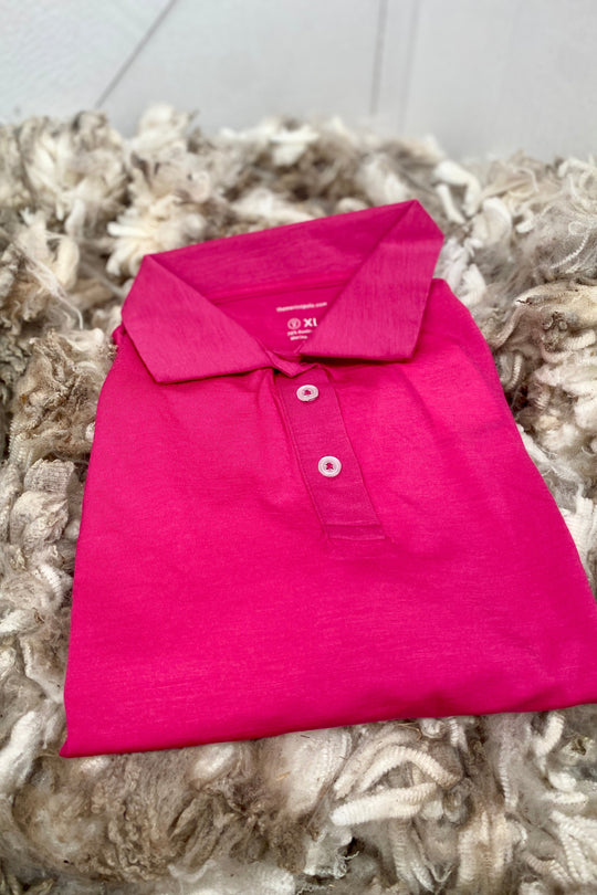 Pink Merino Polo Shirt
