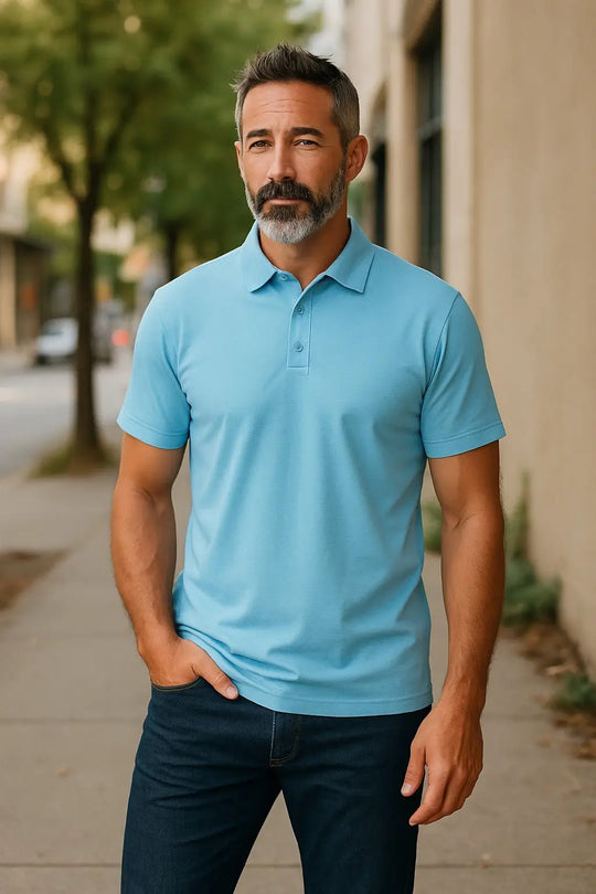 The Merino Polo - Men's Polo Shirt - Baltic Blue - The Merino Polo