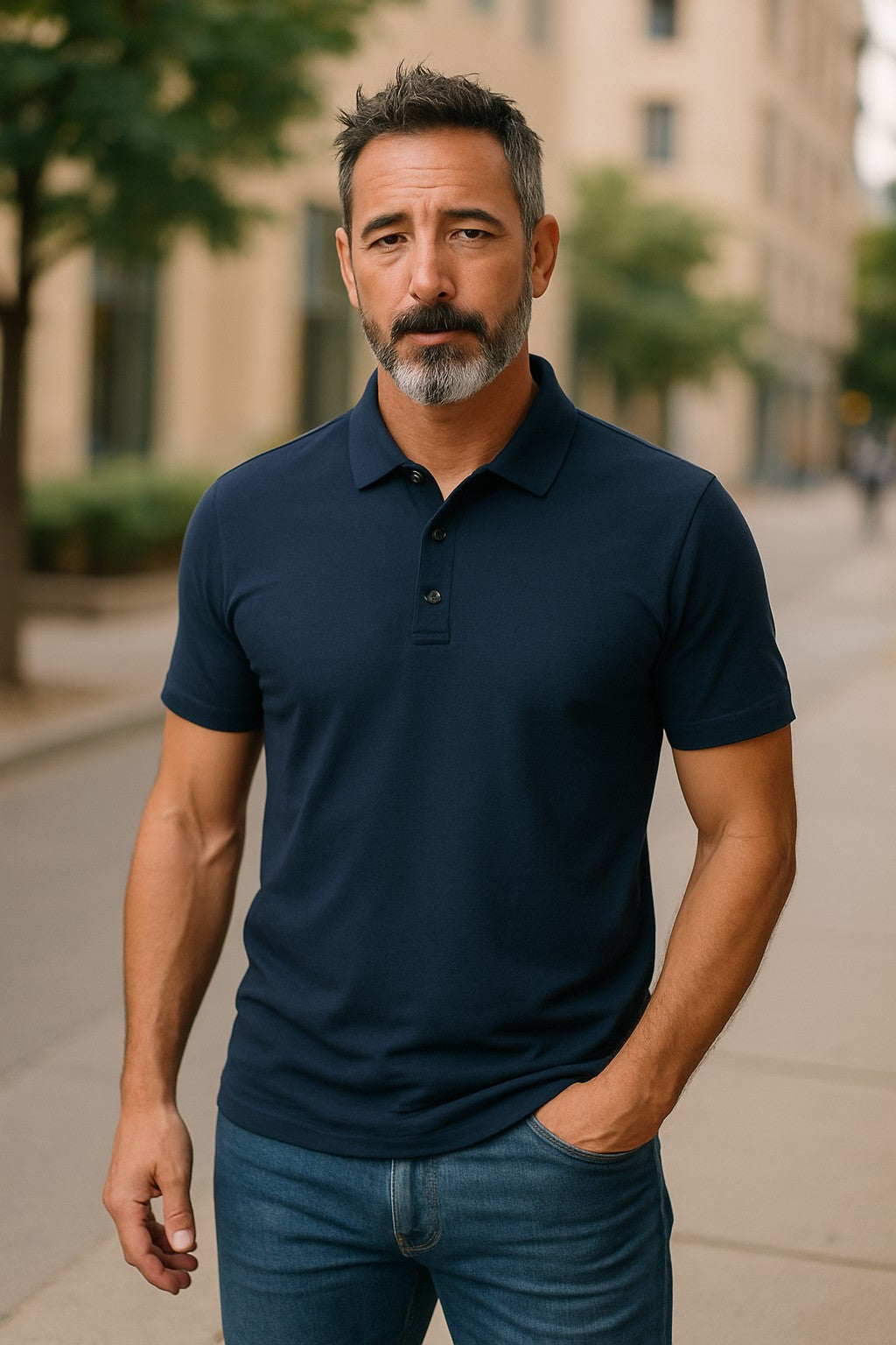 Merino Polo Shirt Dark Navy