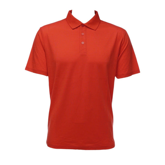 Red polo shirt on a white background