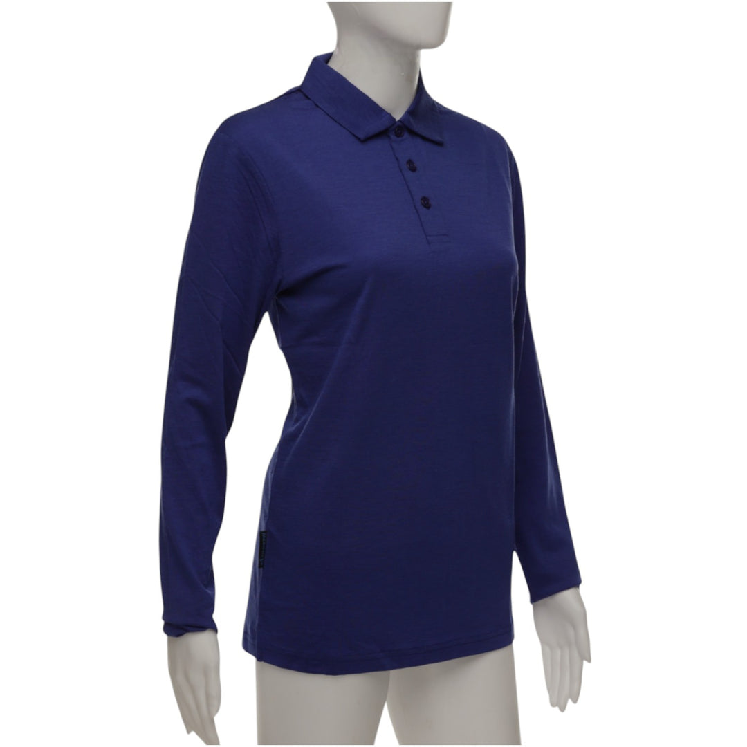 Long Sleeve Polo Shirt - Navy (Peony)Blue - Unisex