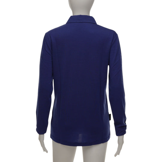 Long Sleeve Polo Shirt - Navy (Peony)Blue - Unisex