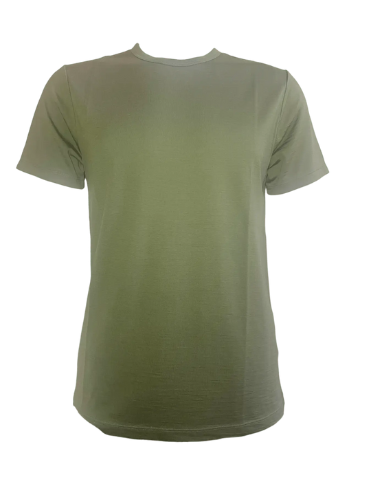 Green t-shirt on a white background