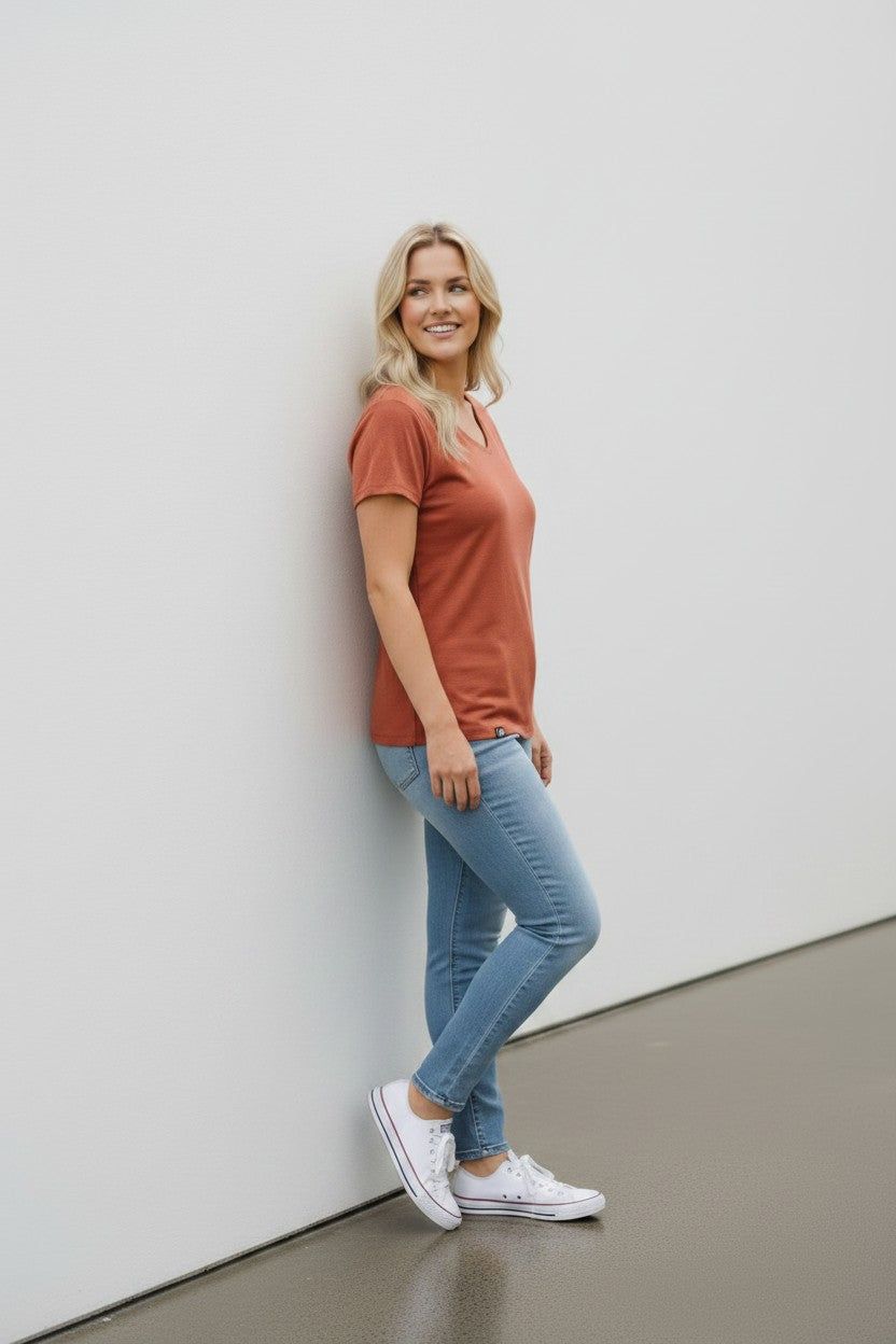 Women's V-Neck Merino T-shirts