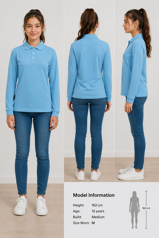 Unisex Long Sleeve Merino Polo — Enhanced Performance