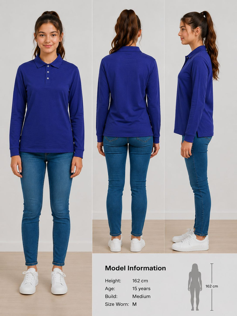 Unisex Long Sleeve Merino Polo — Australian Superfine Merino Enhanced Performance