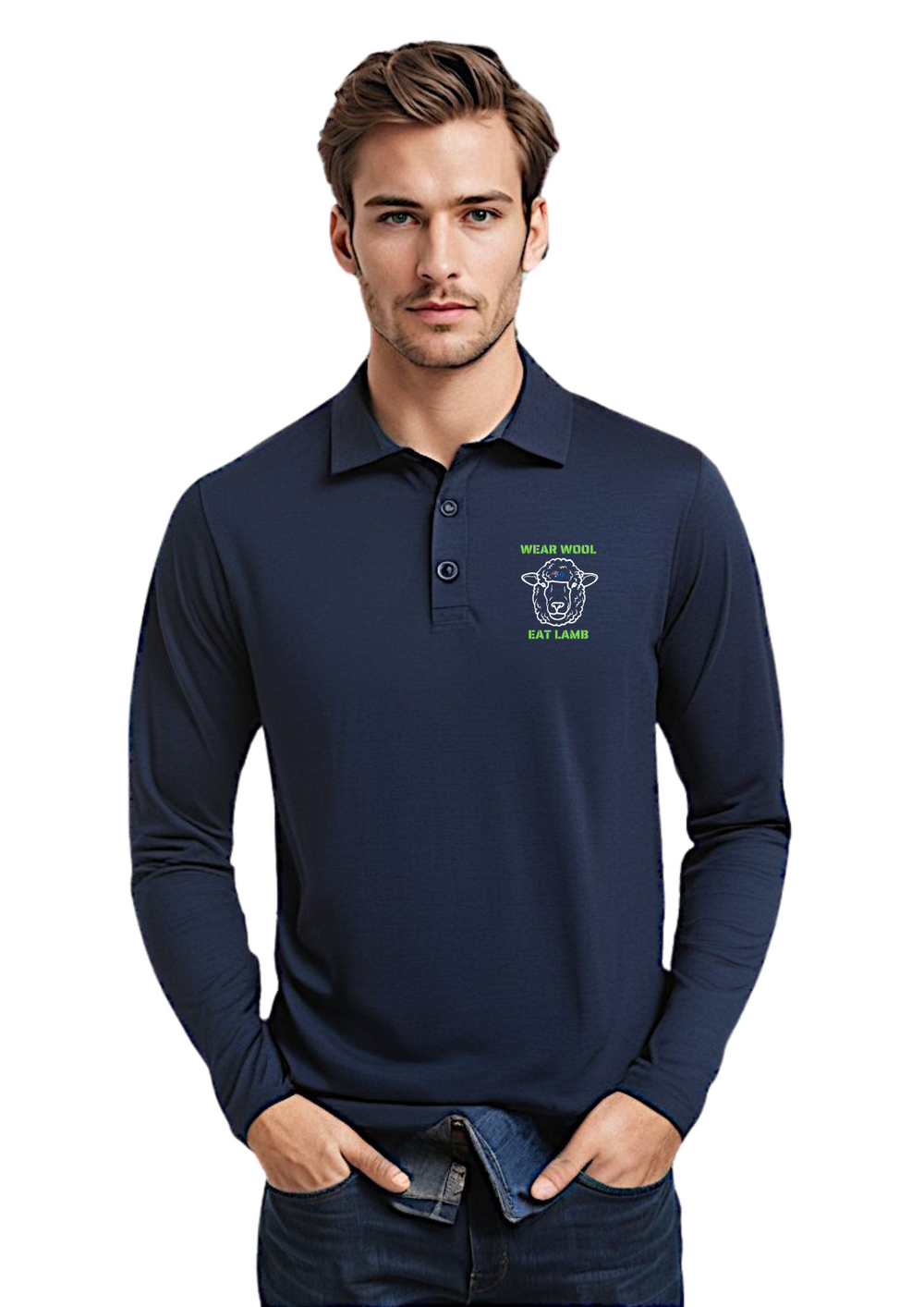 Wear Wool - Eat Lamb Logo for Polos