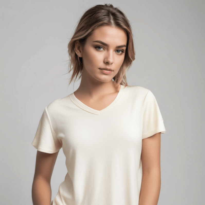 Limited Release - Lady's V Neck T-shirts - 100% Extra Superfine Wool - The Merino Polo