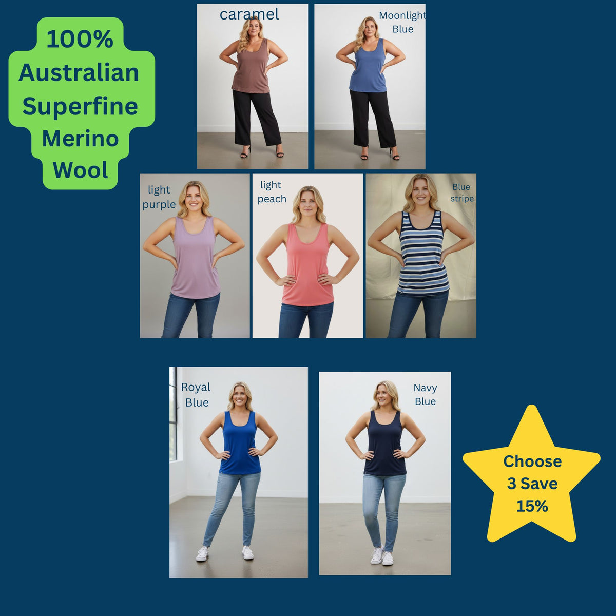 Merino Singlet Trio - 100% Merino