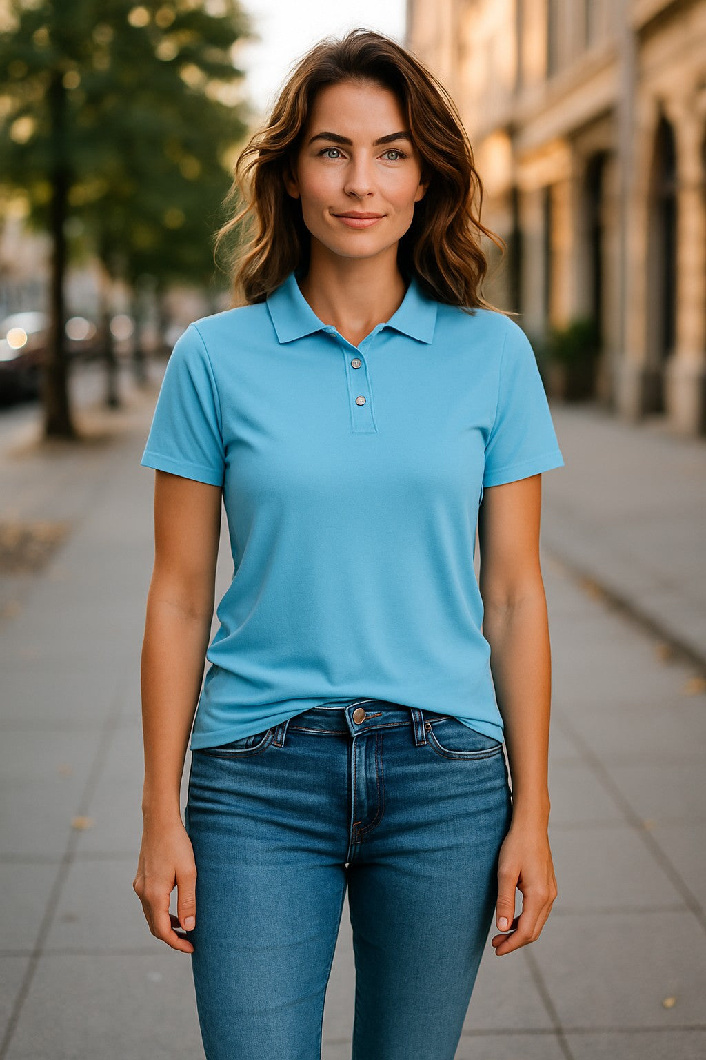 Women's Short Sleeve Polo - Australian Merino Wool - Baltic Blue - The Merino Polo