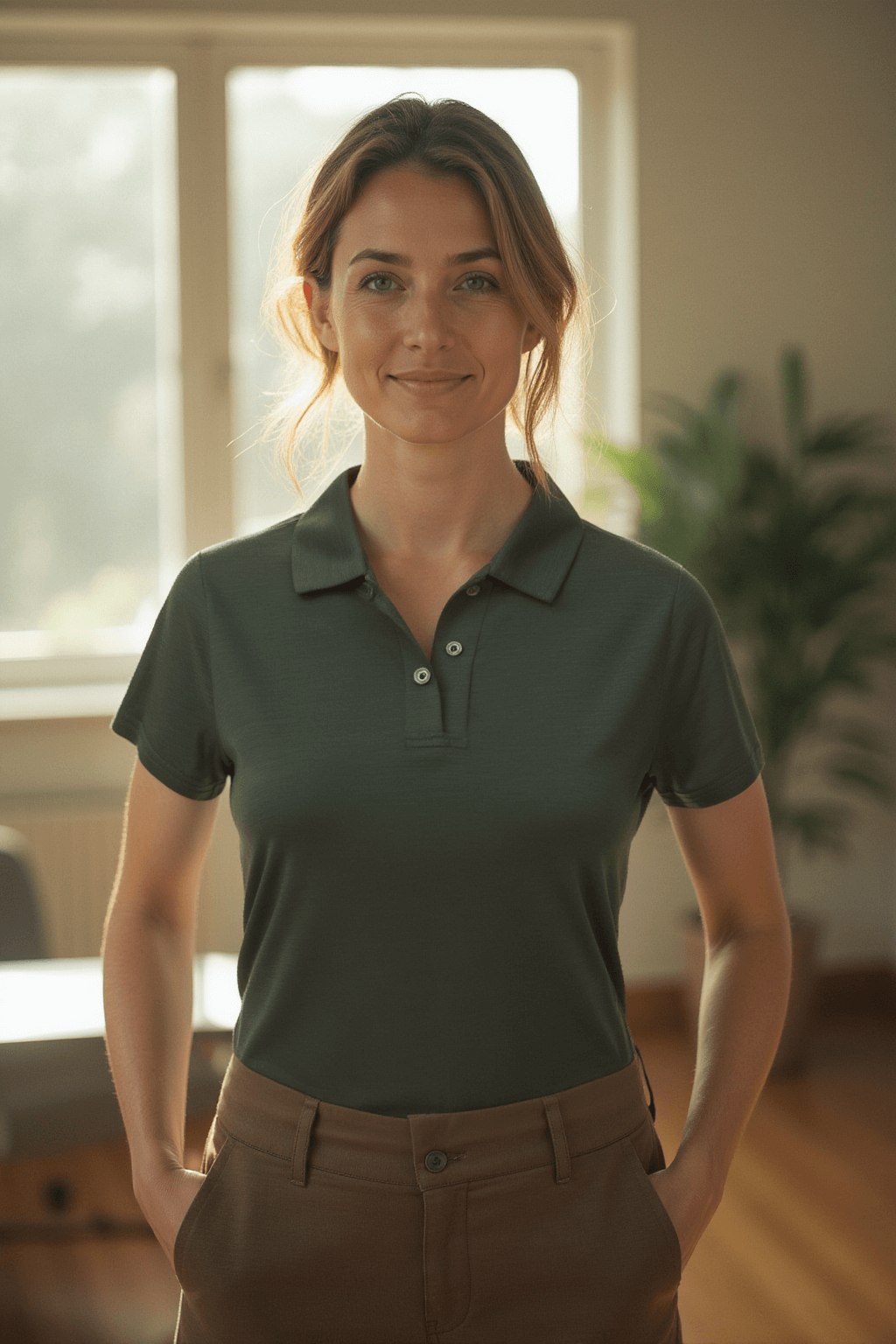 Women's Short Sleeve Polo - Australian Merino Wool - Dark Green