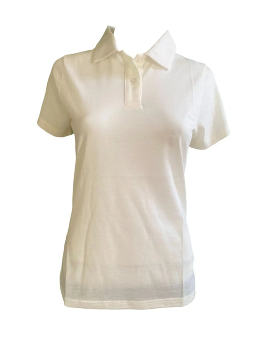 Ladies short sleeve polo - white