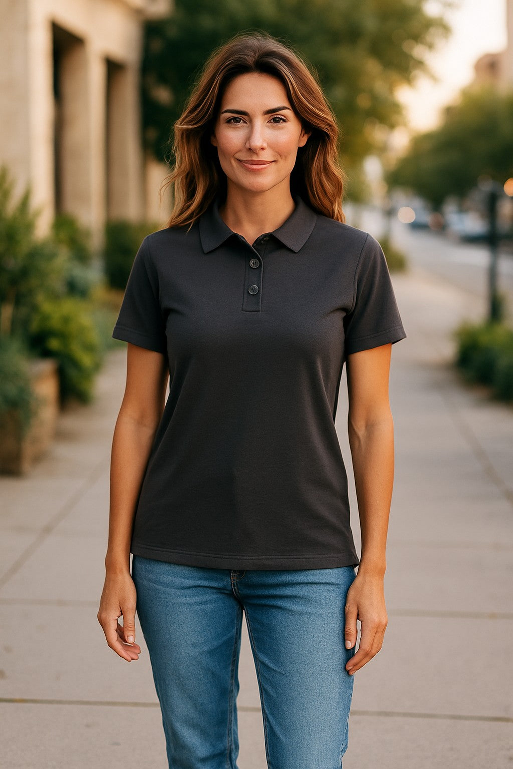 Women's Polo Shirt - Australian Merino Wool in Charcoal Grey - The Merino Polo