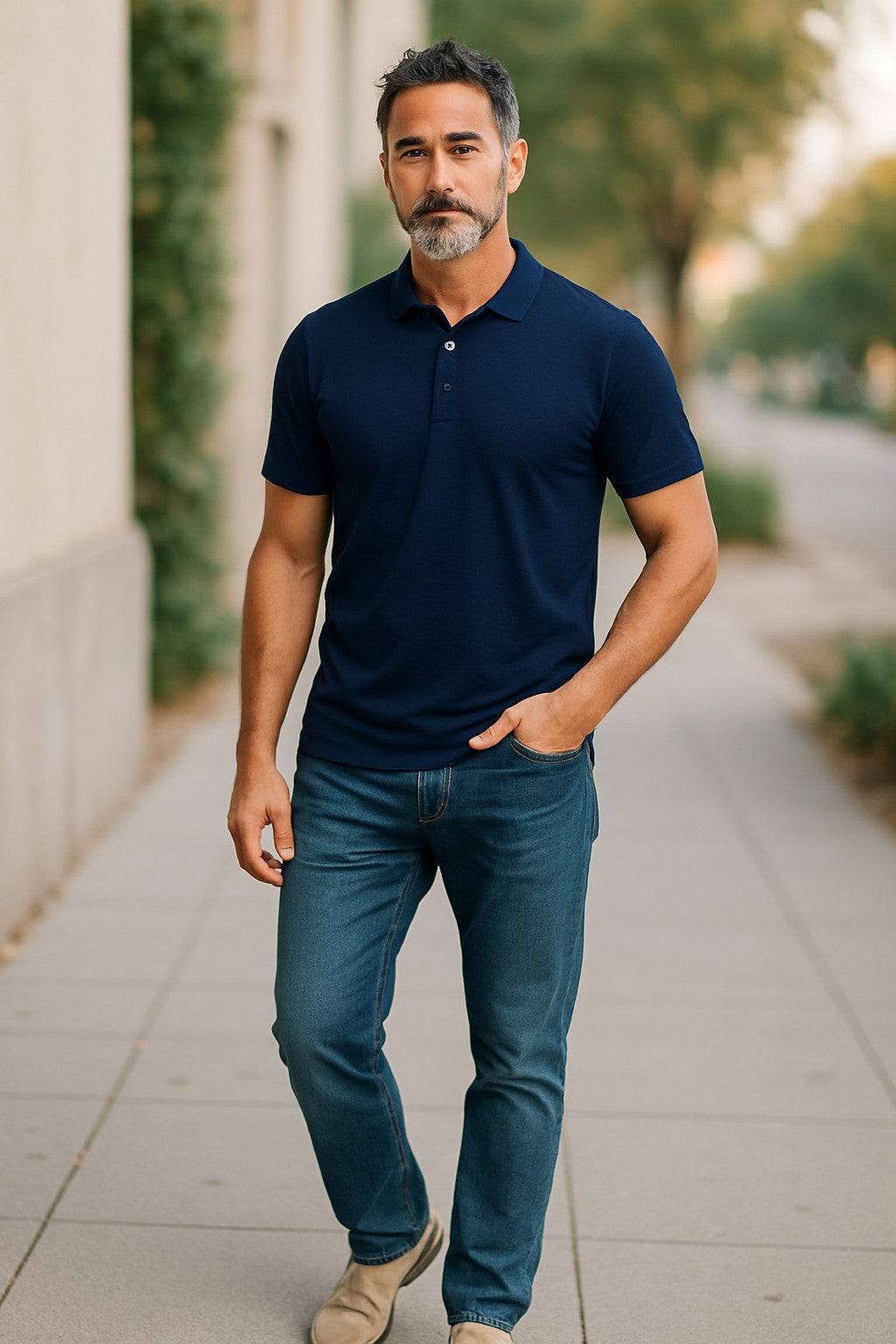 Limited Release - Navy Blue Men's Polo - 100% Merino Wool