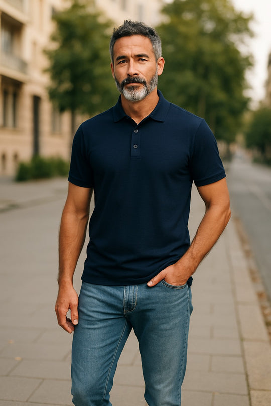Merino Polo Shirt Dark Navy
