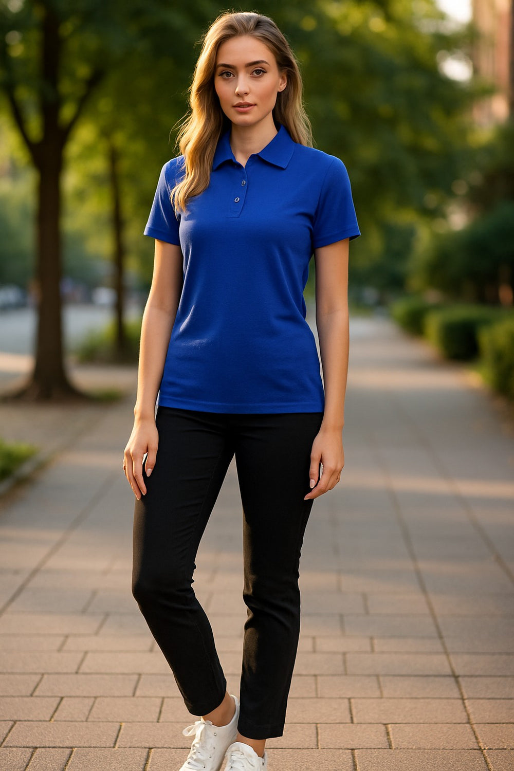 Women's Short Sleeve Polo - Australian Merino Wool - Mazarine Blue