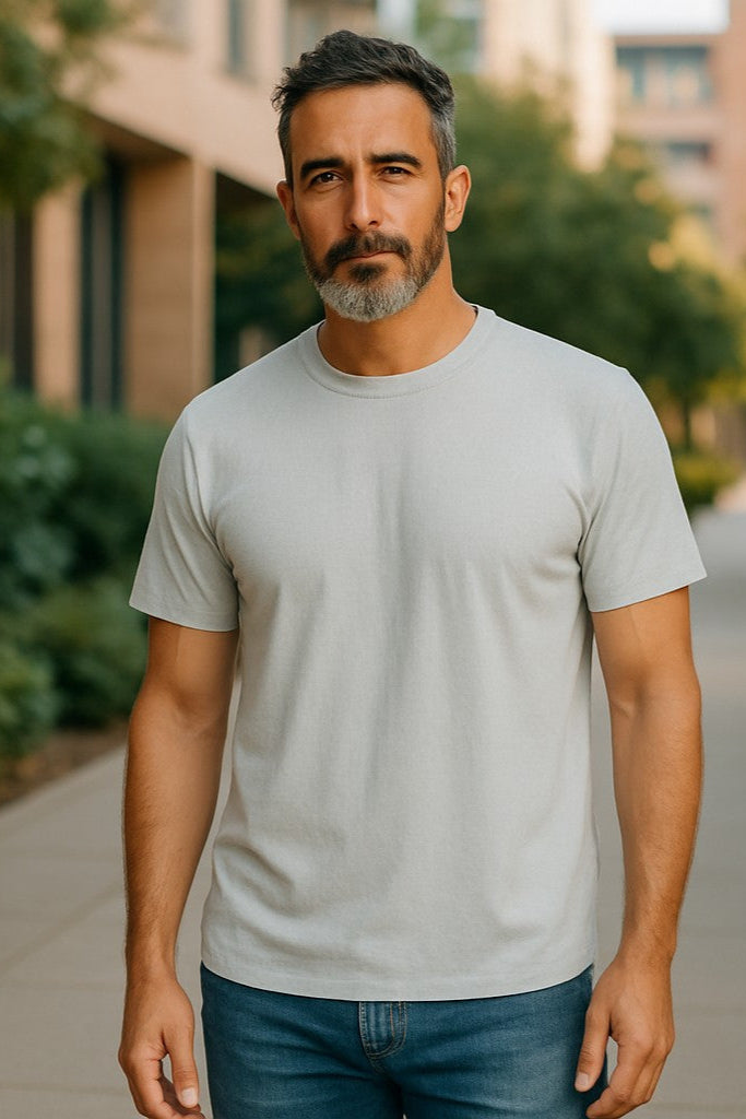 Merino Wool Crew Neck T-Shirt - Glacier - Unisex