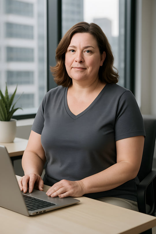 Lady's V-Neck Merino T-shirts - Black